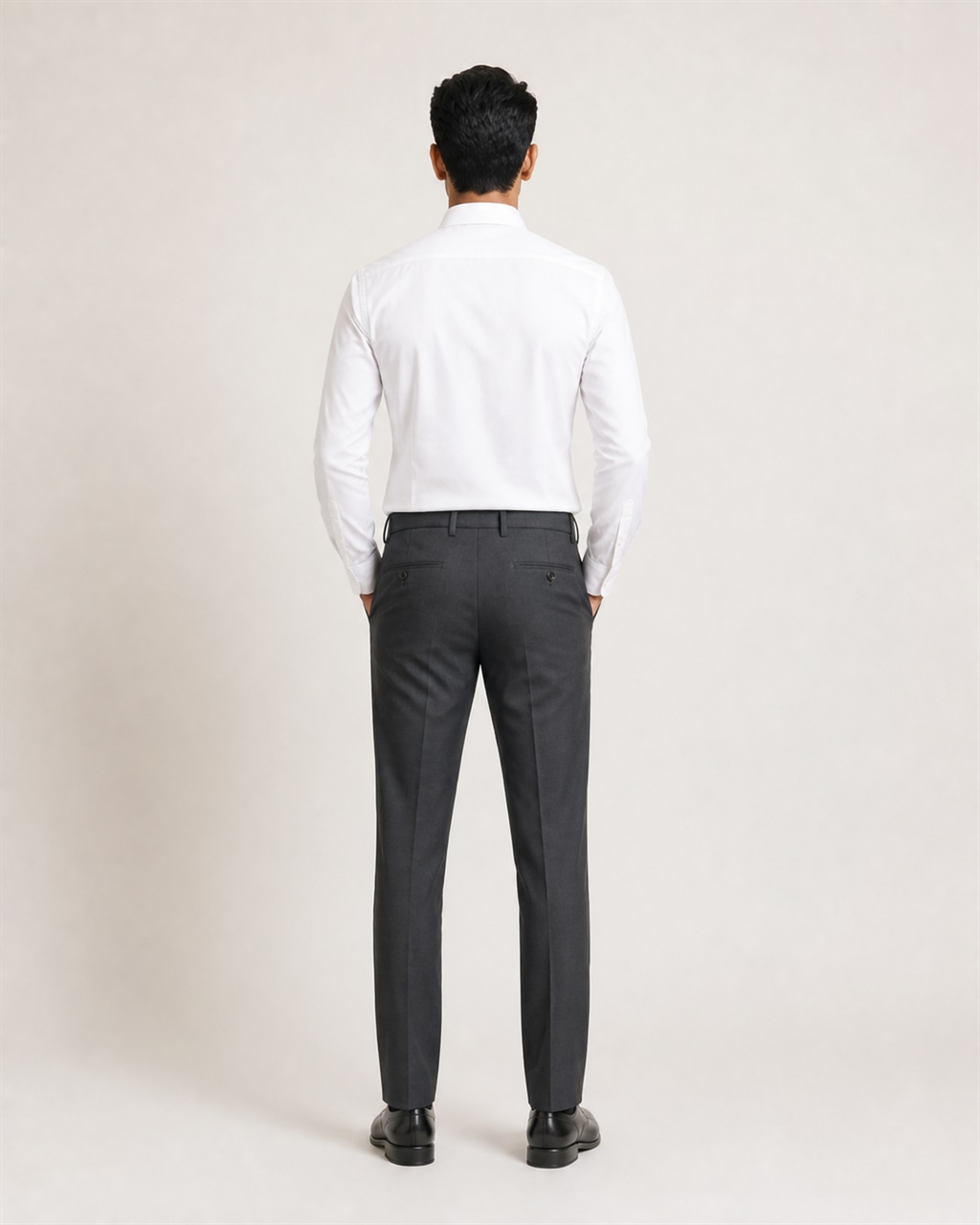 Men's Essential Plain Cotton Shirt — 12 Colours — back view