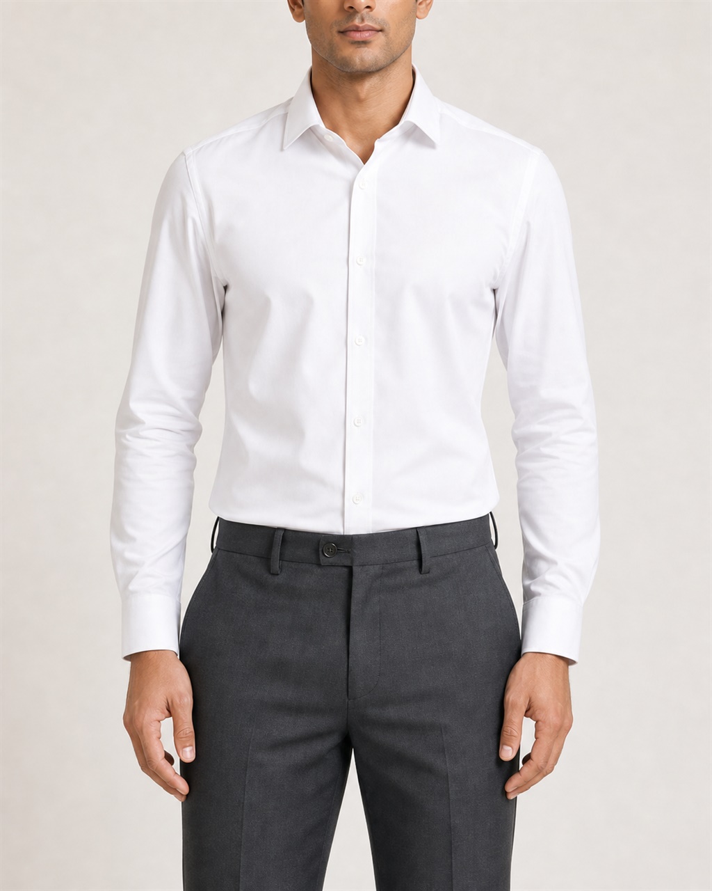 Men's Essential Plain Cotton Shirt — 12 Colours closeup view