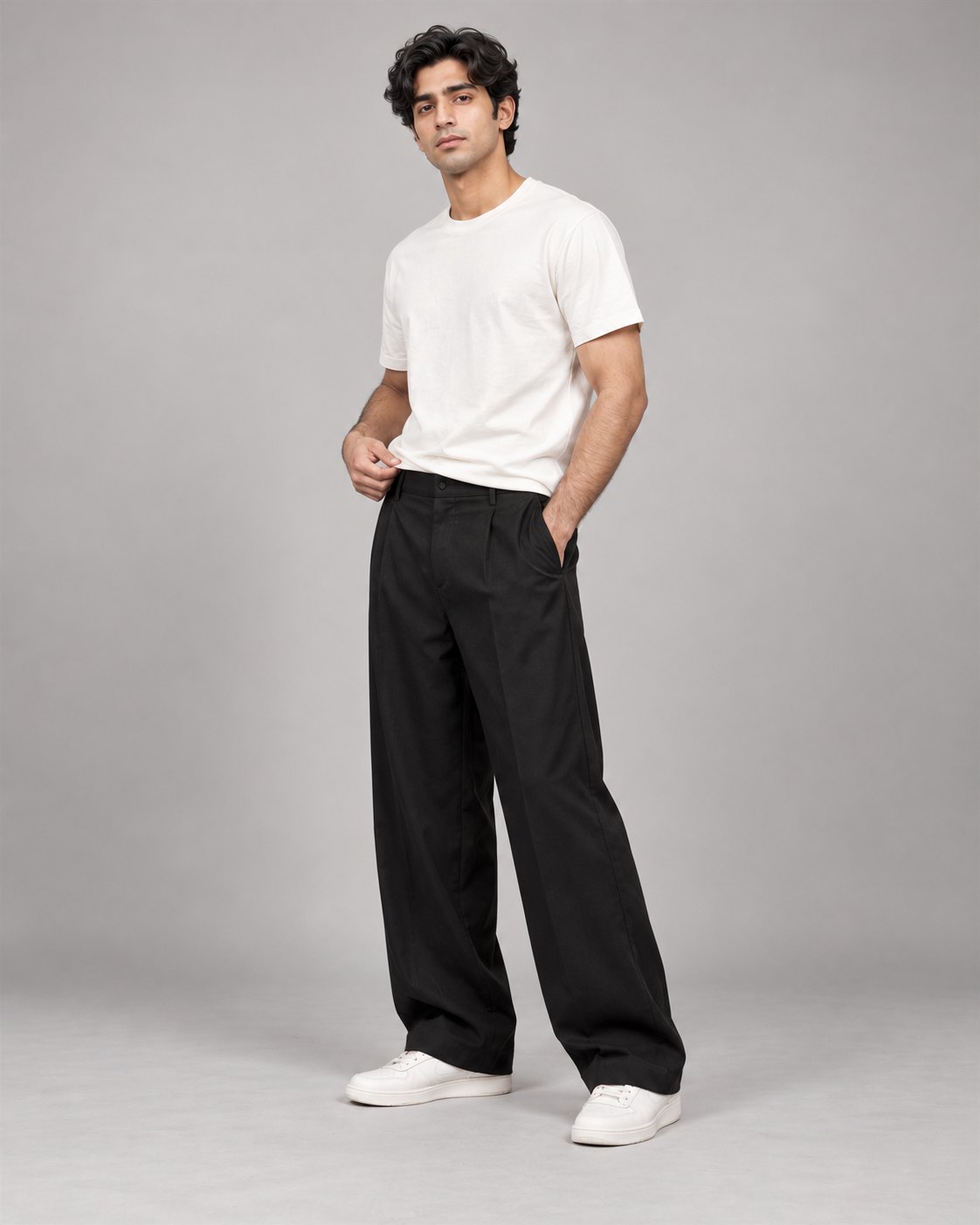 Men's Relaxed Wide-Leg Trousers