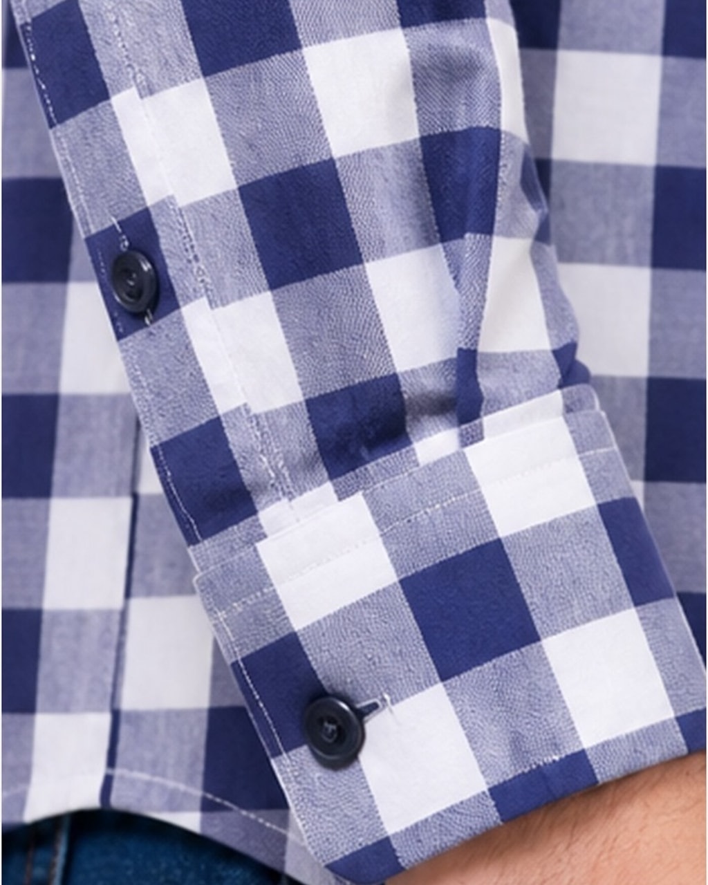 Chic Purple and White Checks Shirt – Export Quality Fashion and Comfort Combined closeup view