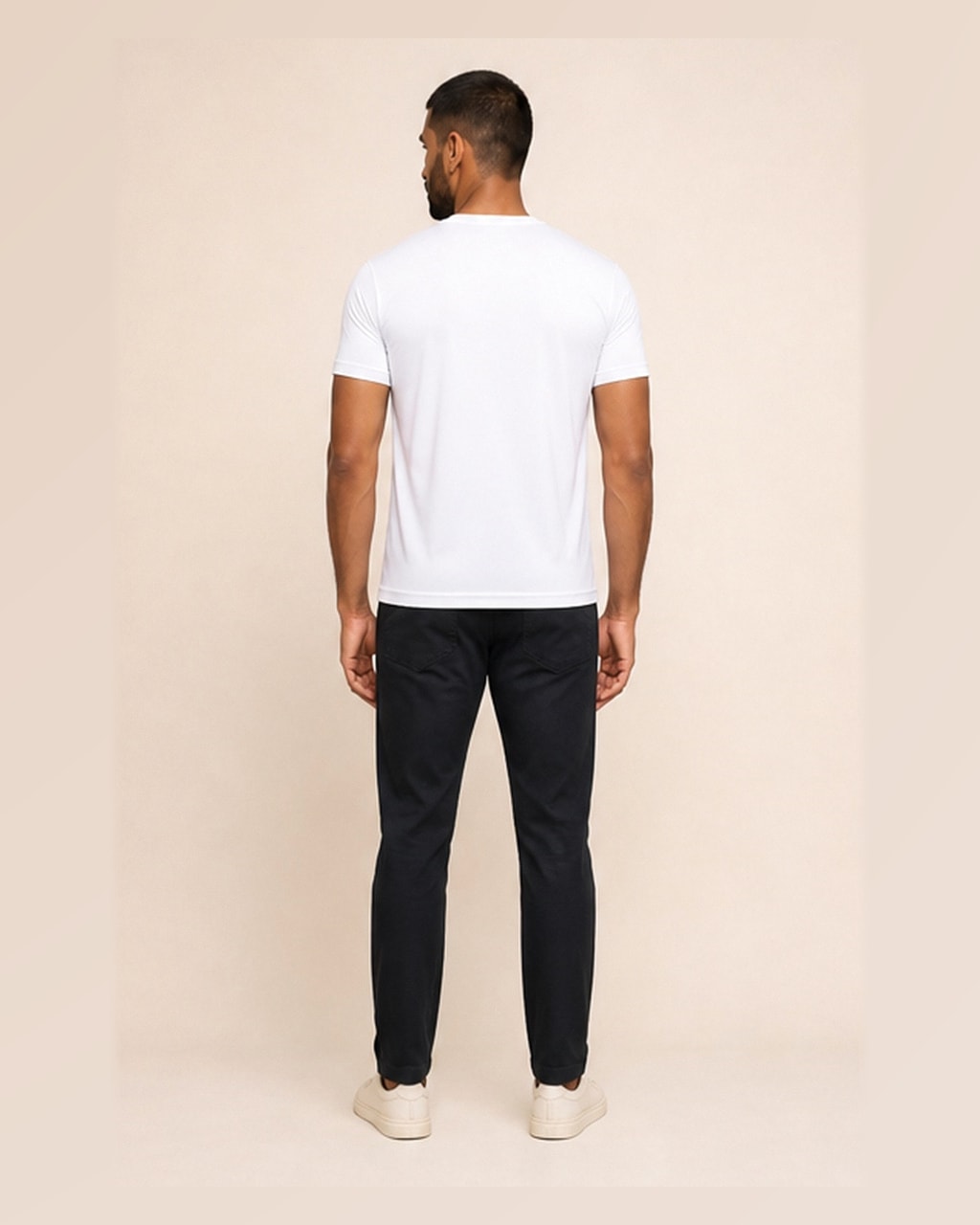 Reflective Logo White Dry Fit Tee — back view