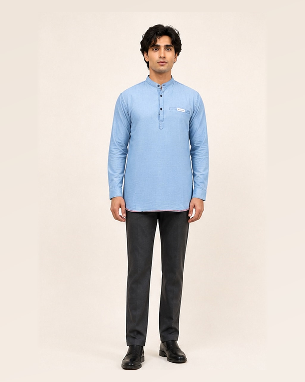 Men Sky Blue Straight Kurta – Embrace Style and Comfort!