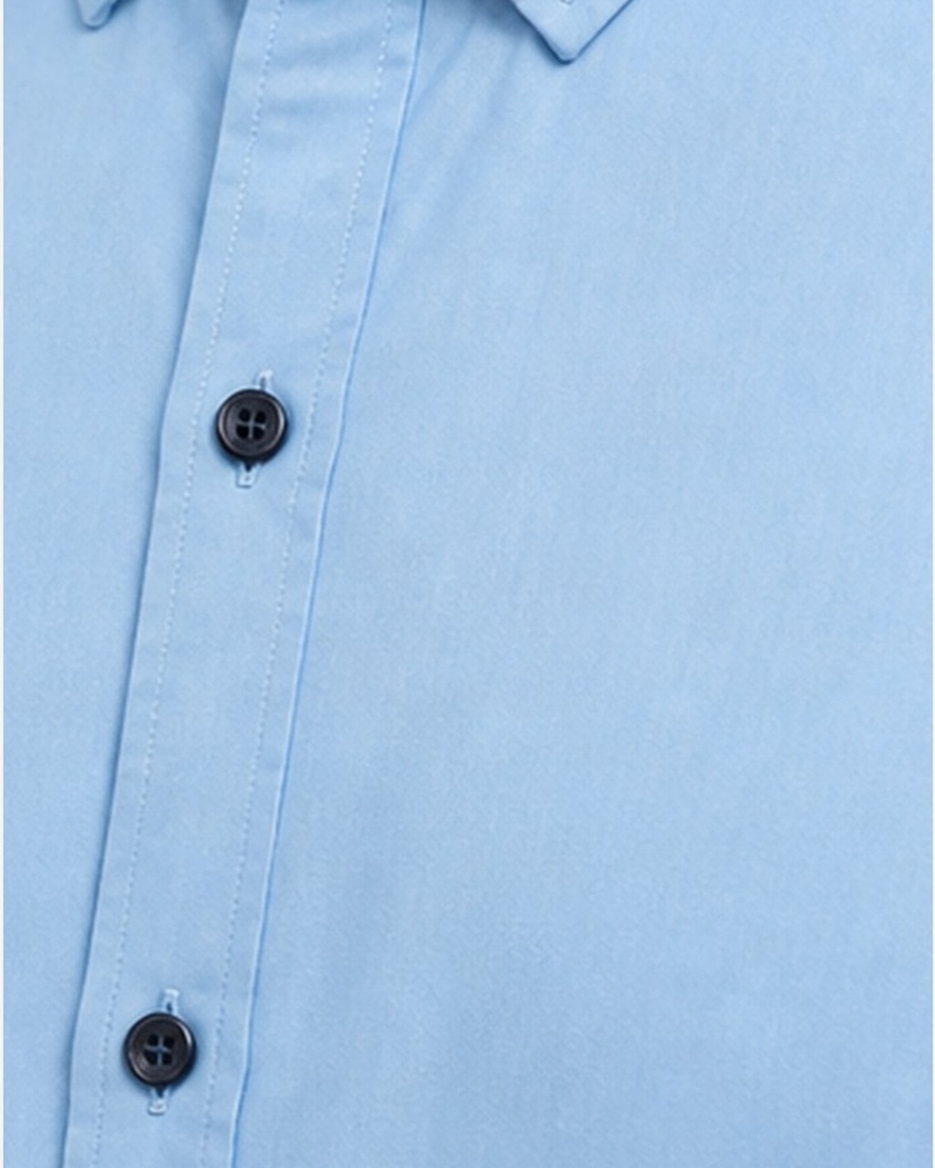 Sleek & Stylish – Sky Blue Plain Casual Shirt for Men closeup view
