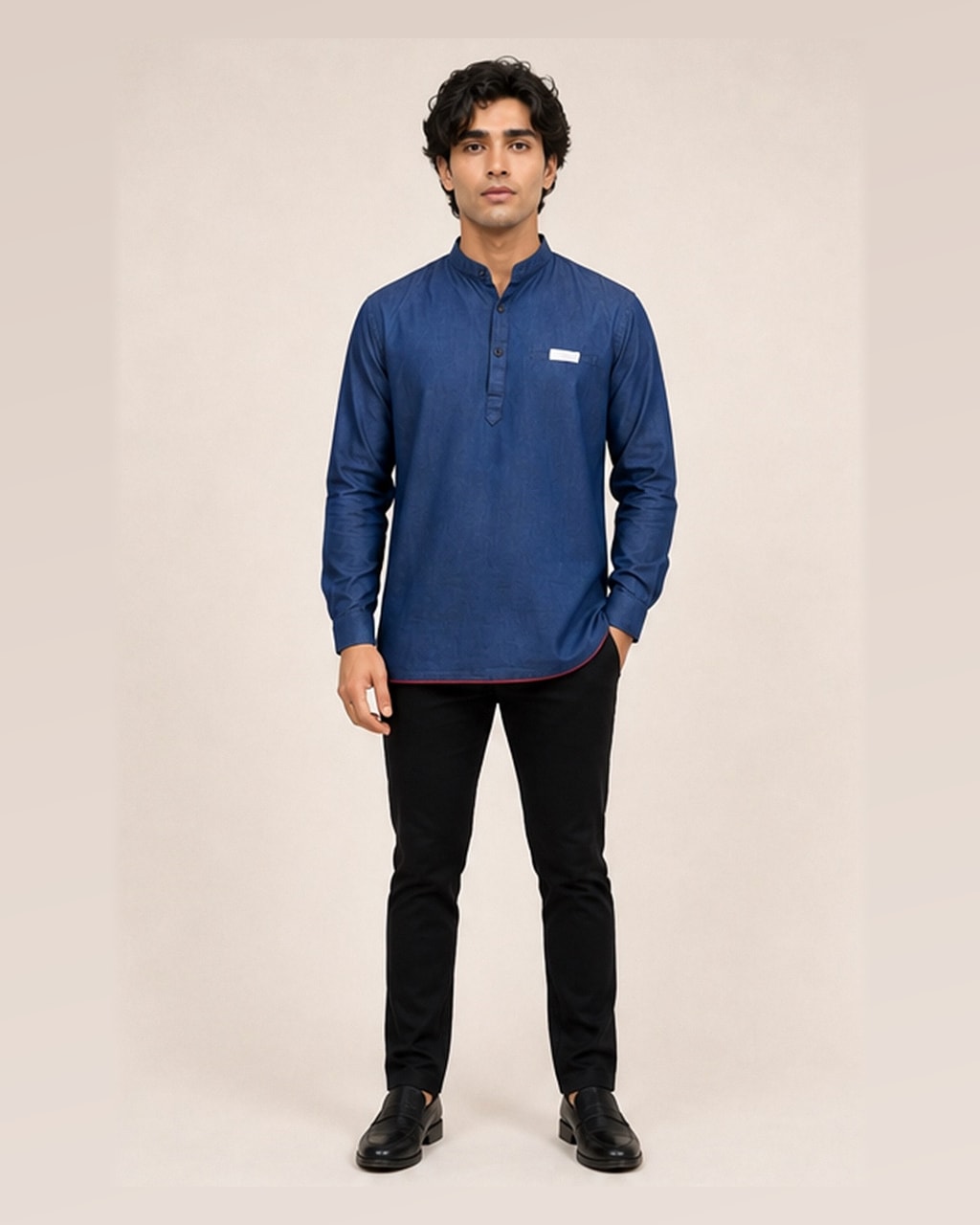 Men Blue Solid Straight Kurta – Embrace Style and Comfort!