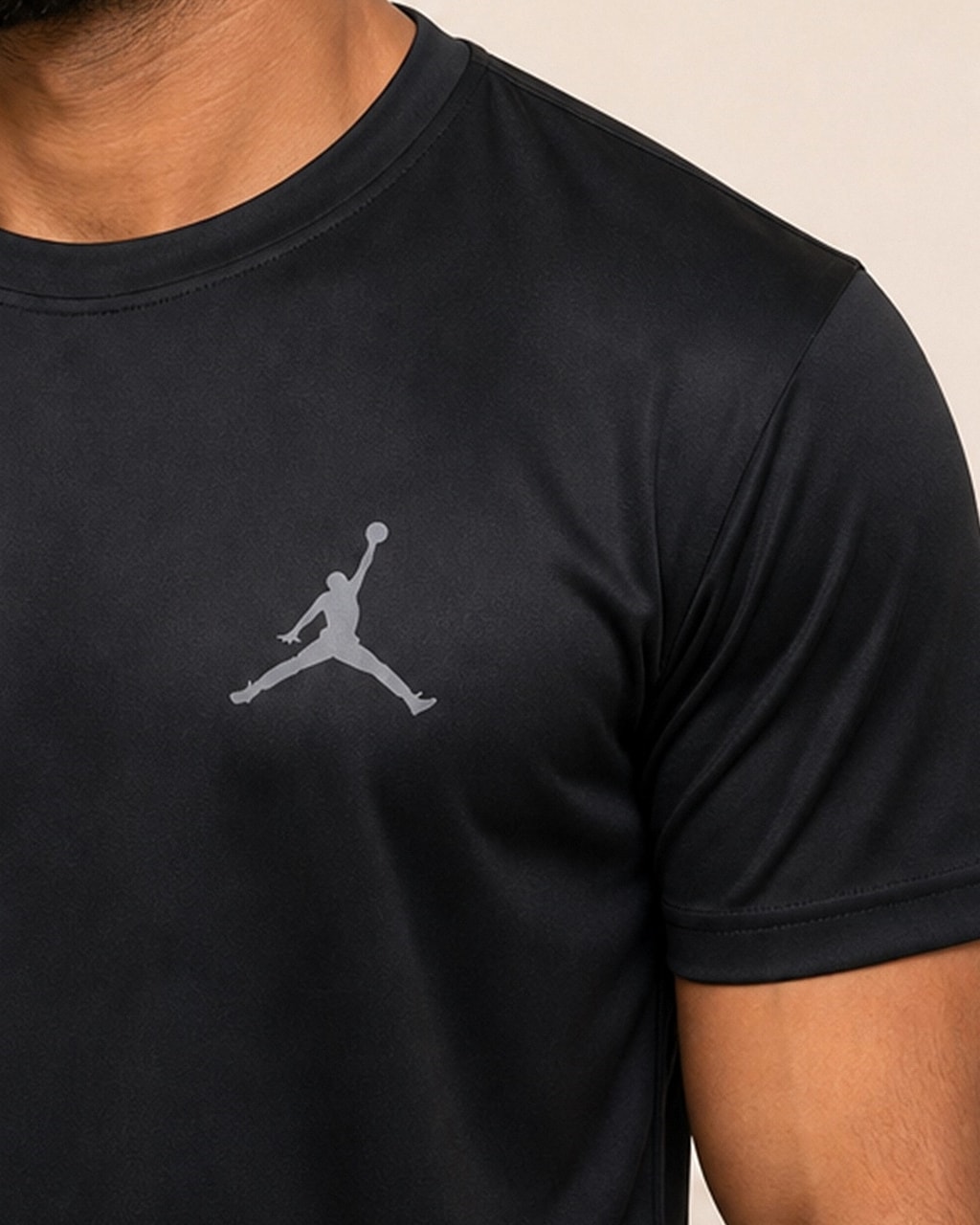 Reflective Logo Black Dry Fit Tee detail view