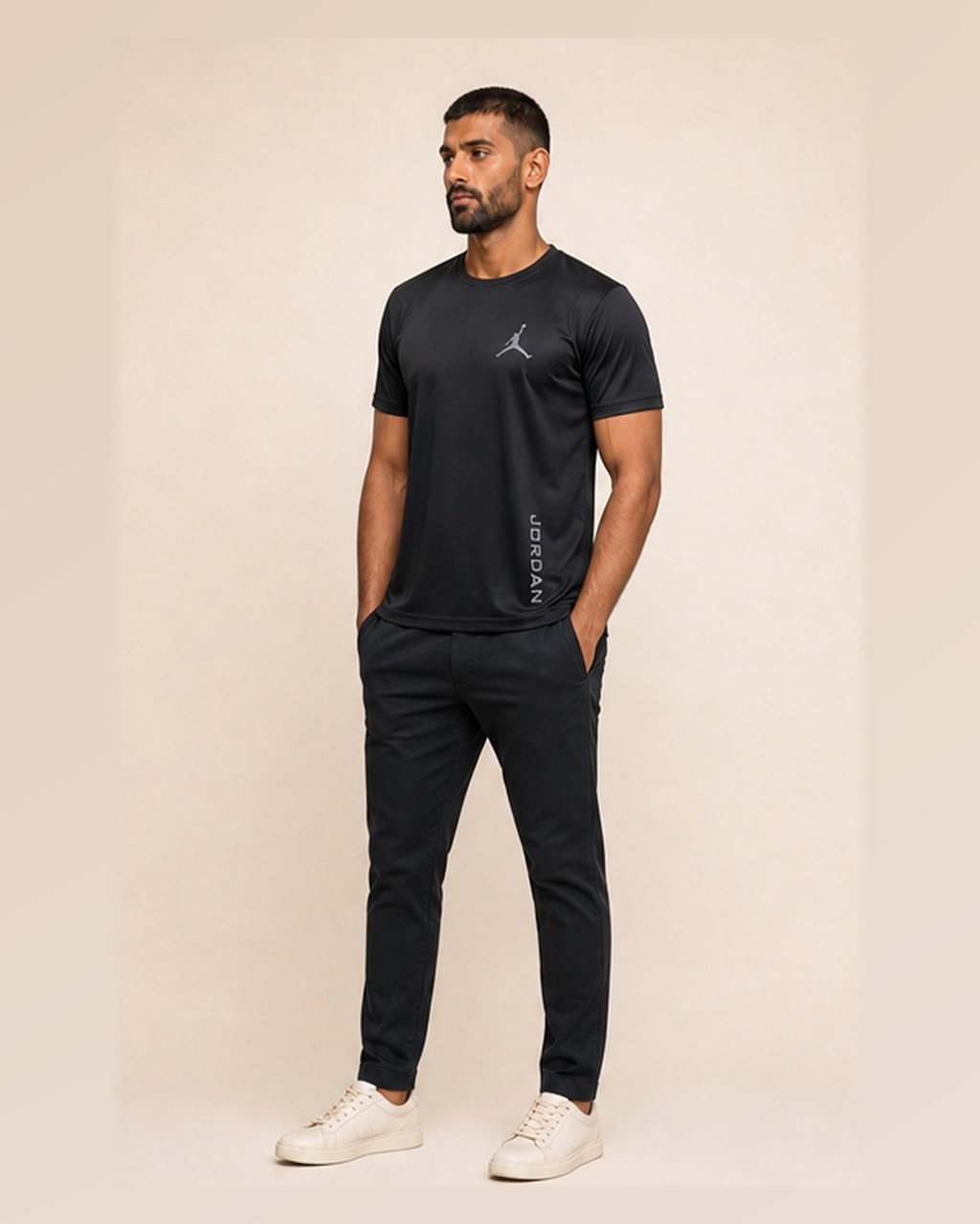 Reflective Logo Black Dry Fit Tee side view