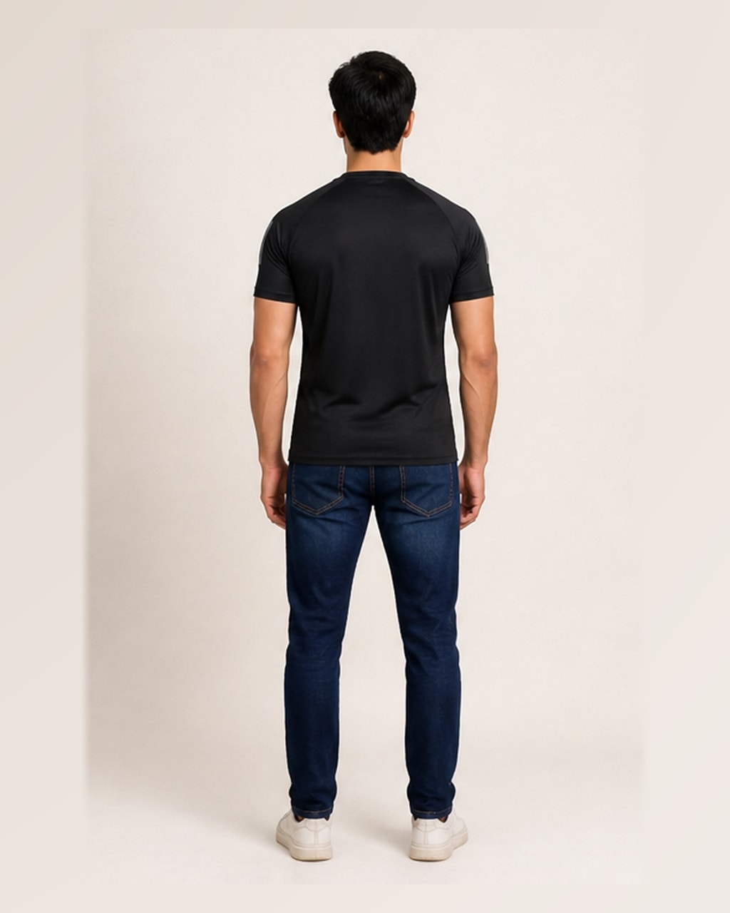 Reflective Logo Black Dry Fit Tee — back view