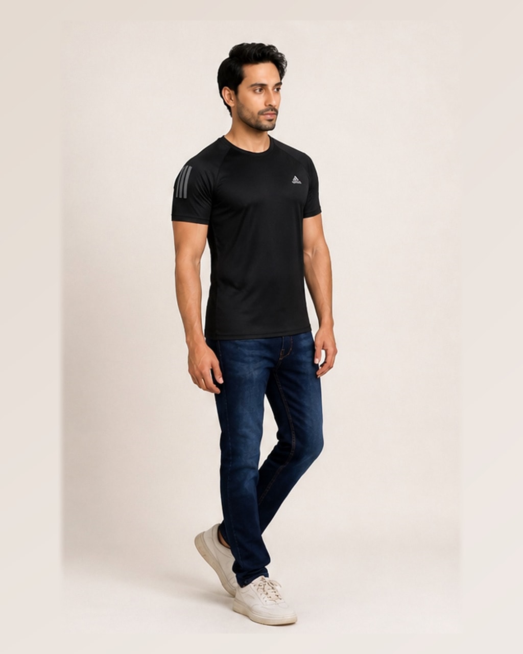 Reflective Logo Black Dry Fit Tee side view