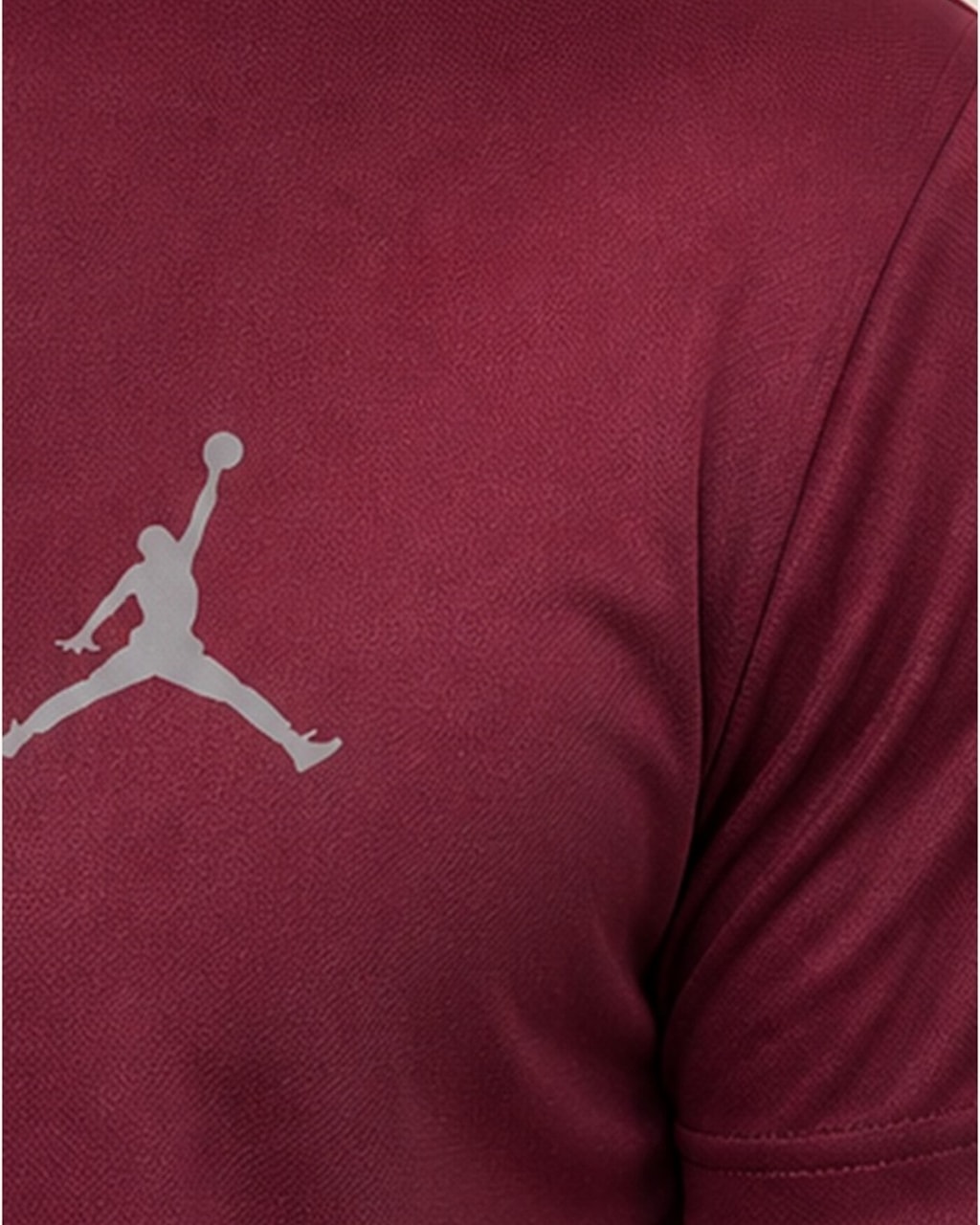 Reflective Logo Maroon Dry Fit Tee closeup view