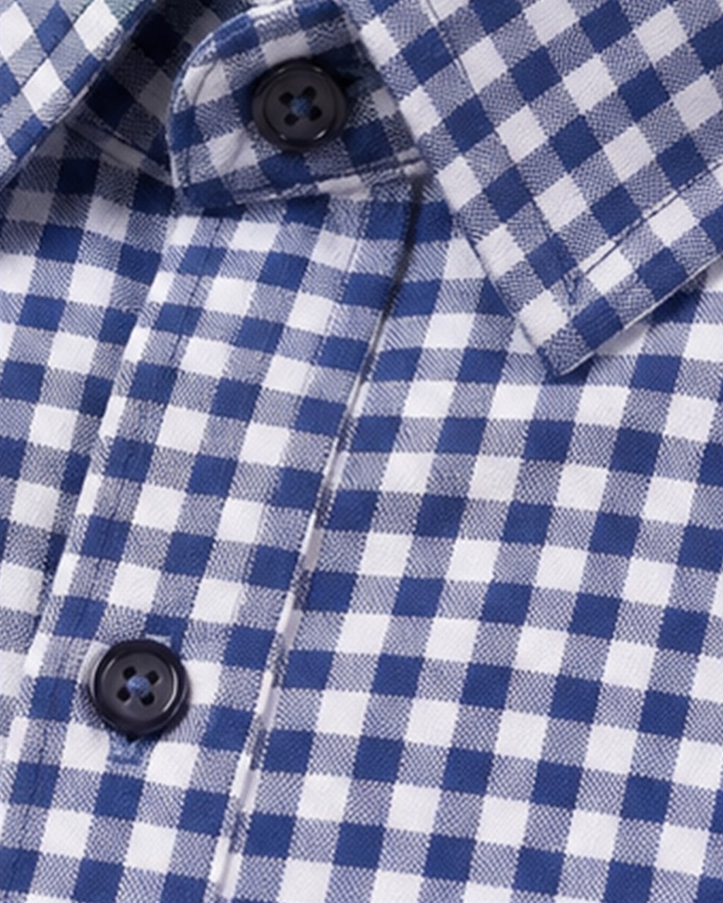 Chic blue and White Checks Shirt – Export Quality Fashion and Comfort Combined closeup view