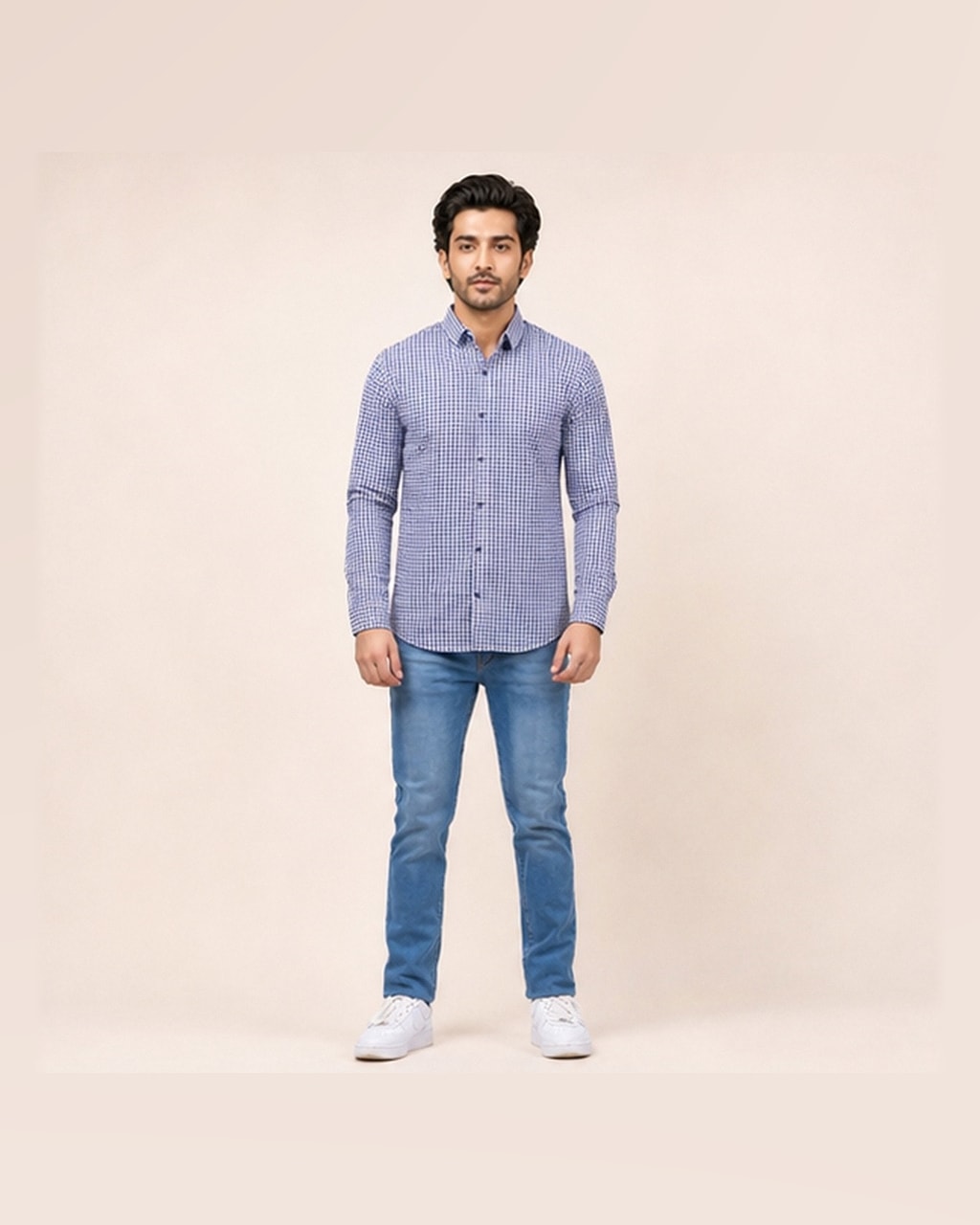 Chic blue and White Checks Shirt – Export Quality Fashion and Comfort Combined