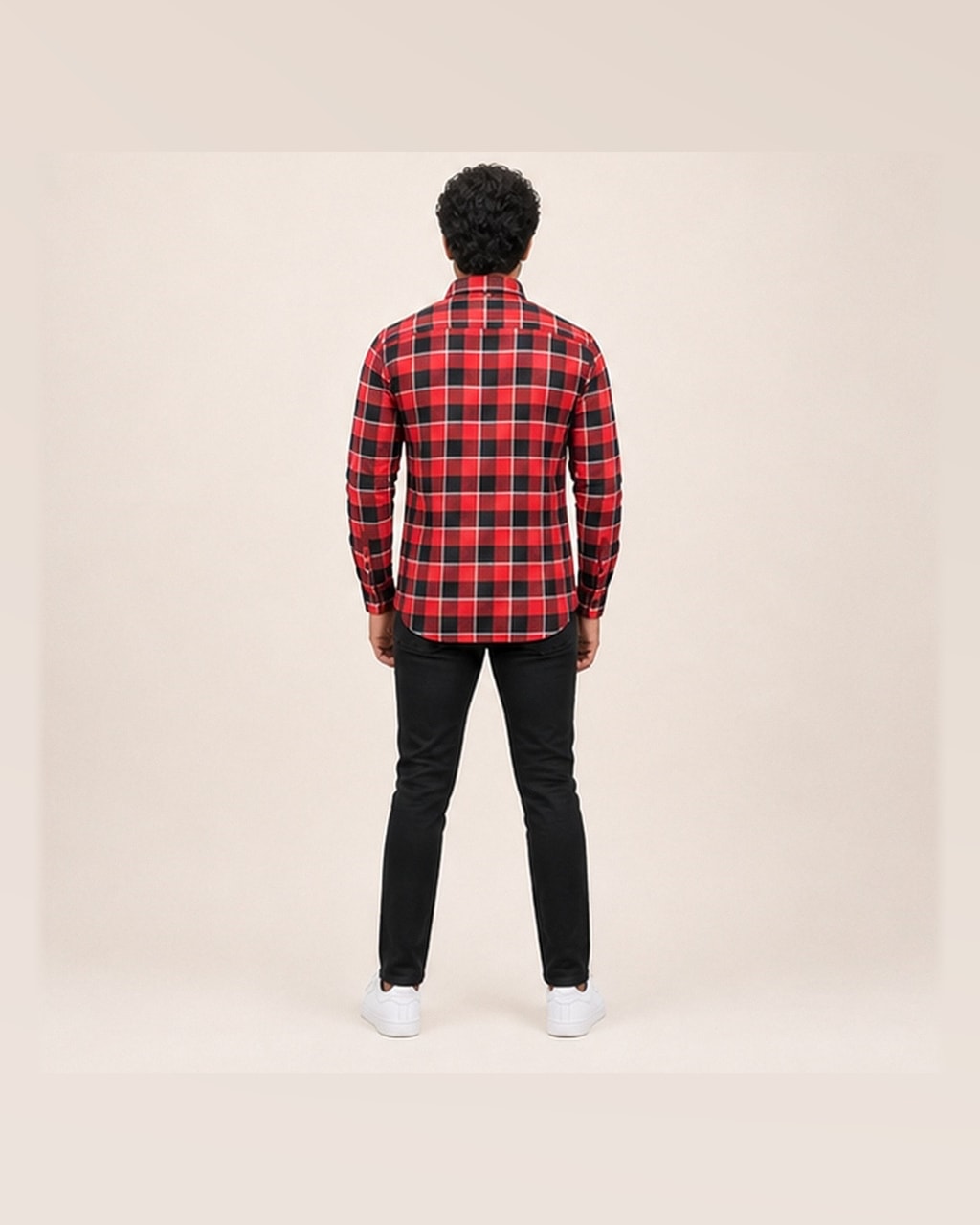 Chic Black and Red Checks Shirt – Export Quality Fashion and Comfort Combined — back view
