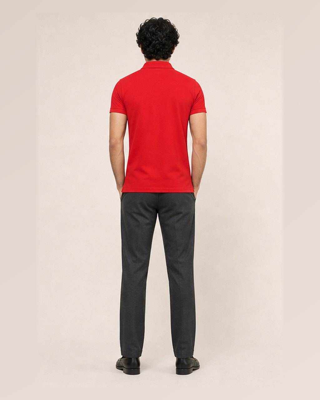 Hackett Lions Patch Classic Fit Red Premium Polo — back view