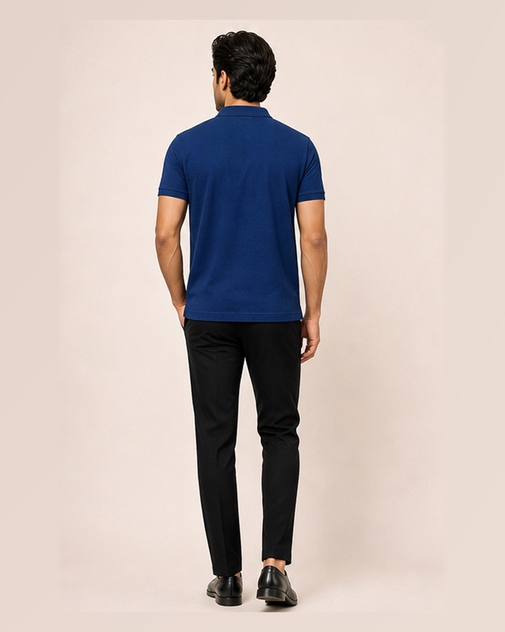 Hackett Lions Patch Classic Fit Navy Blue Premium Polo — back view