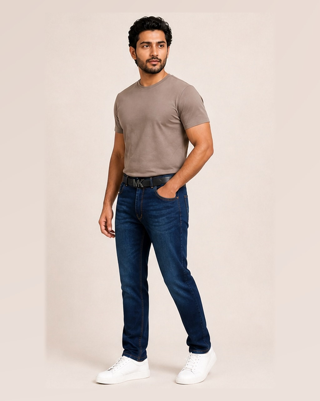 FlexFit Dark Blue Denim Jeans – Ultimate Style Upgrade! side view