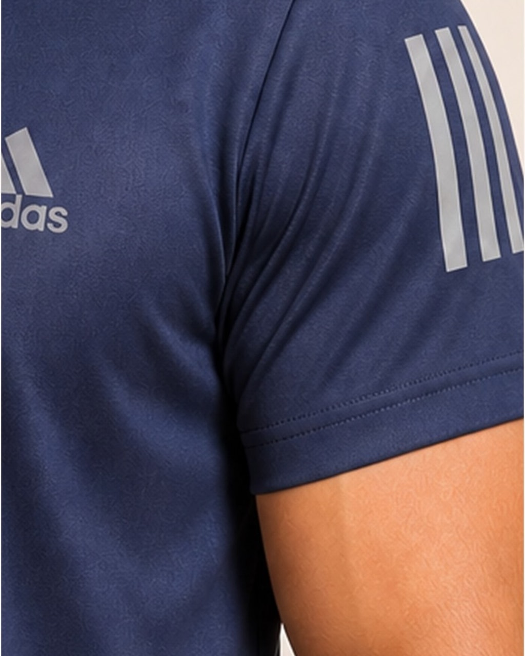 Reflective Logo Round Neck Blue Tracksuit closeup view