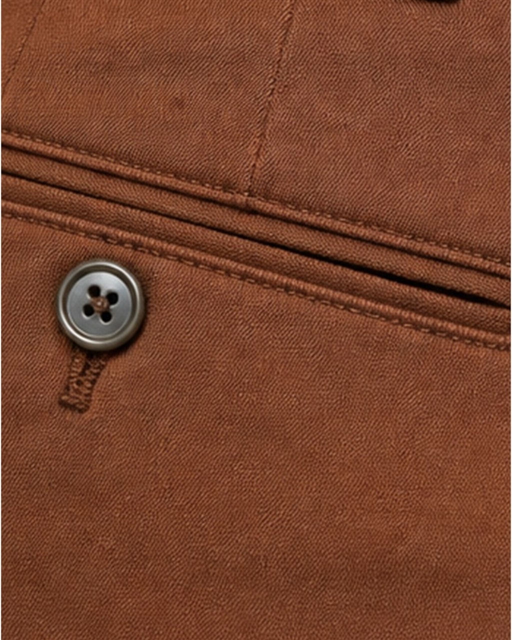 Trendy Men’s Cotton Chinos Brown Dress Pant closeup view