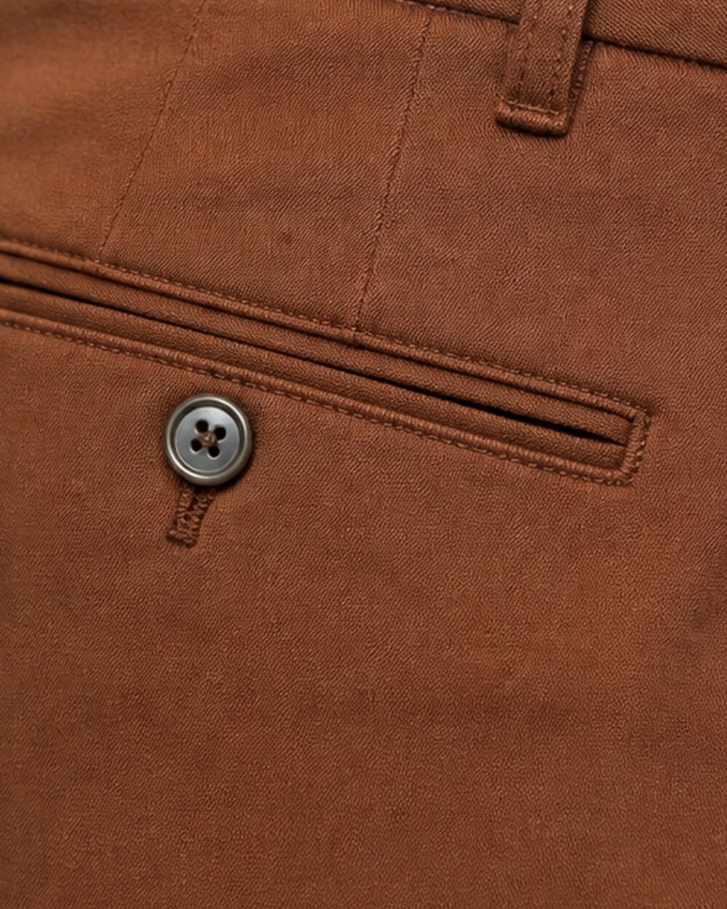 Trendy Men’s Cotton Chinos Brown Dress Pant detail view