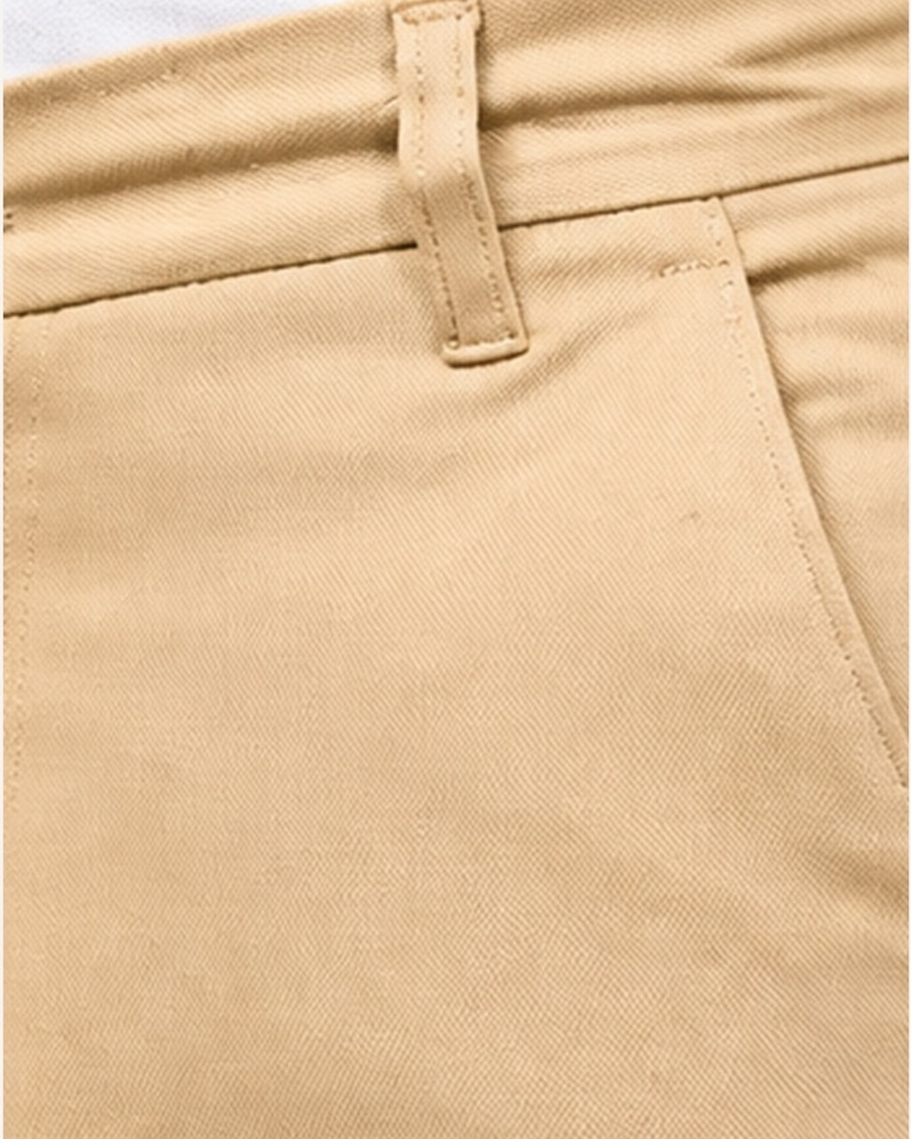 Trendy Men’s Cotton Chinos Camel Beige Dress Pant closeup view