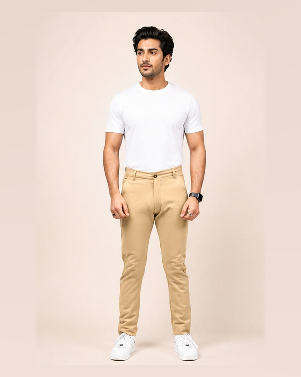 Trendy Men’s Cotton Chinos Camel Beige Dress Pant
