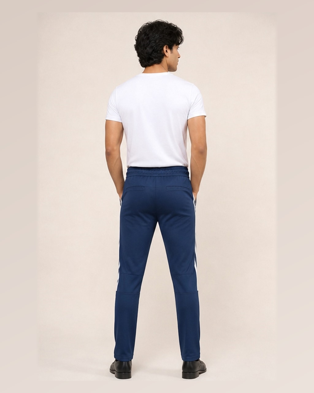 Reflector Logo Men Sports Blue Premium Trouser — back view