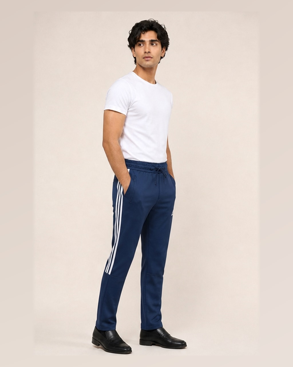 Reflector Logo Men Sports Blue Premium Trouser side view