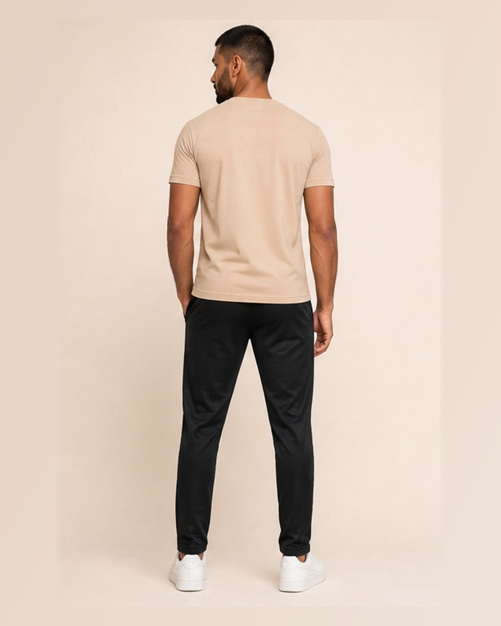 Reflector Logo Men Sports Black Trouser – Sporty Style, Unmatched Performance — back view