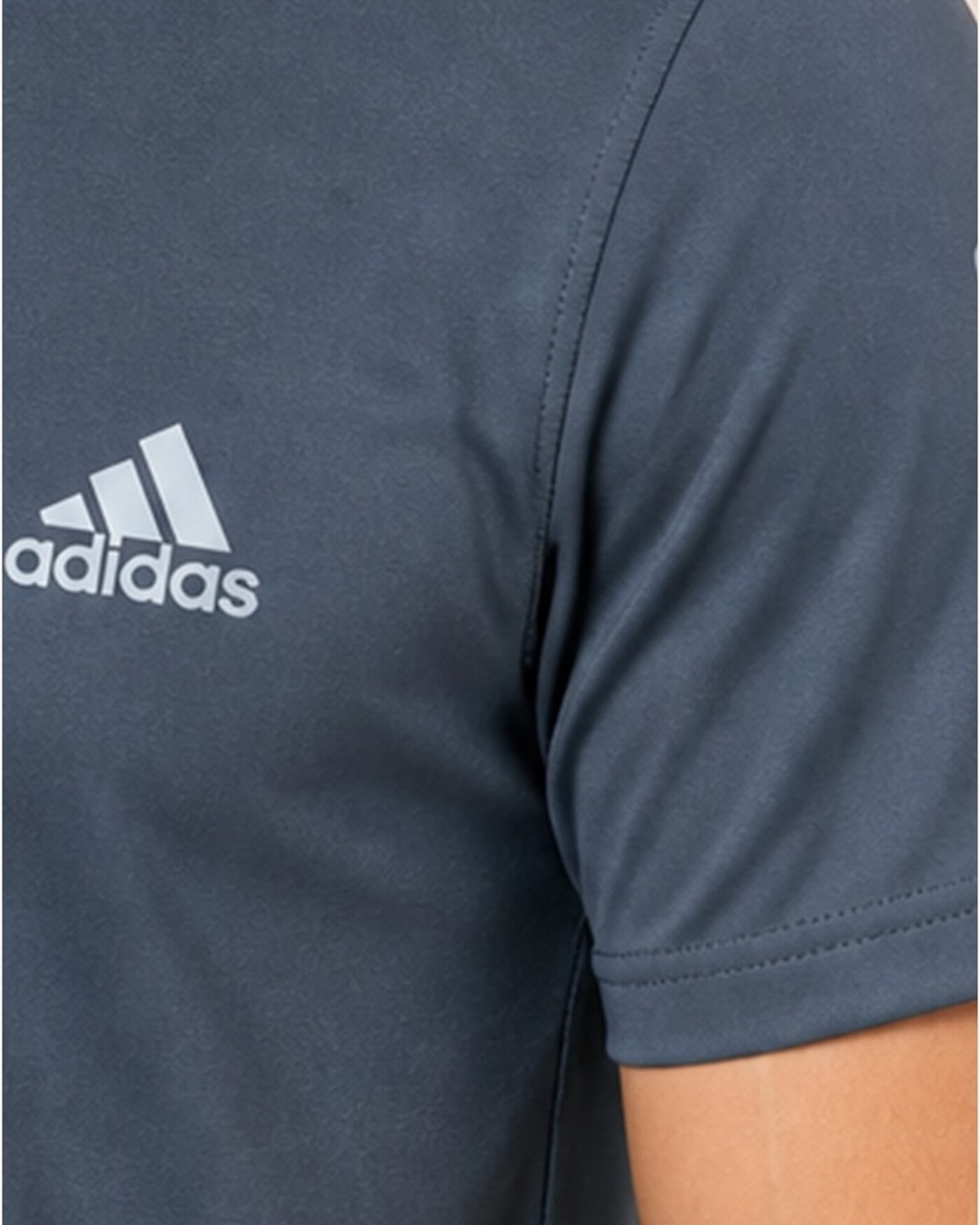 Reflective Logo Round Neck Dark Gray Tracksuit closeup view