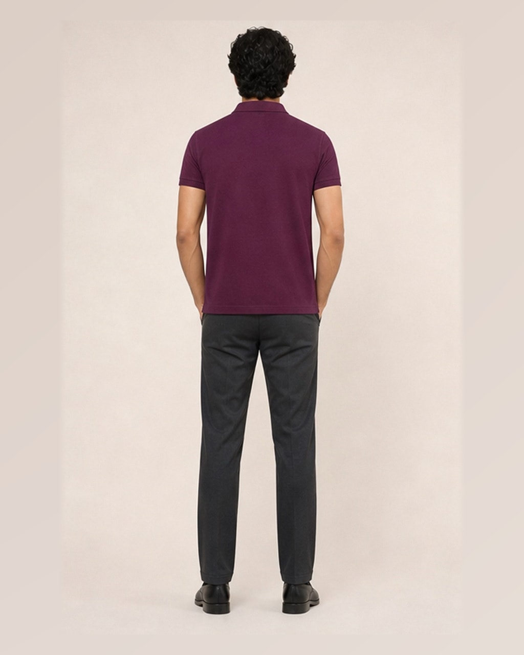 Hackett Lions Patch Classic Fit Maroon Premium Polo — back view