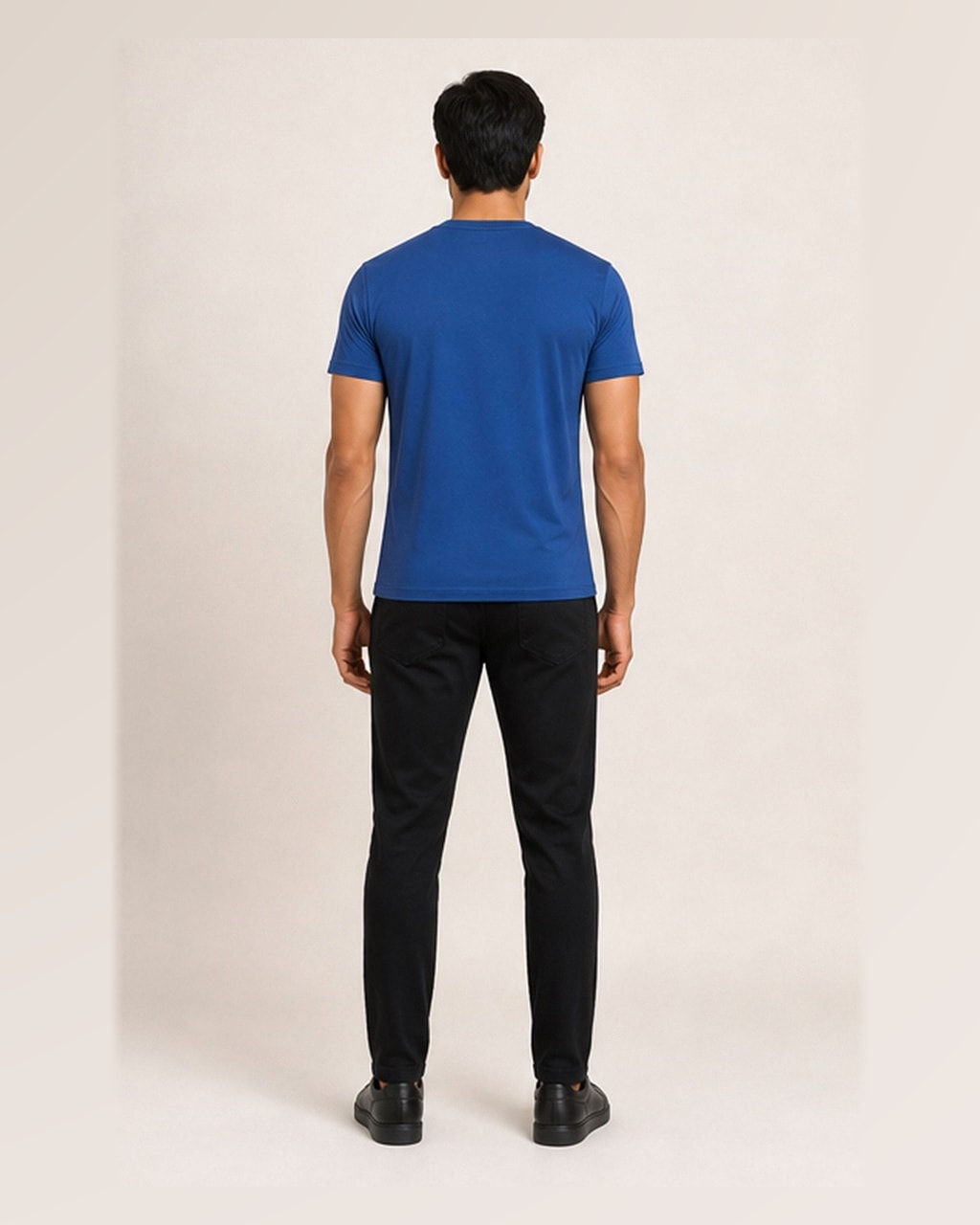 Reflective Logo Blue Dry Fit Tee — back view
