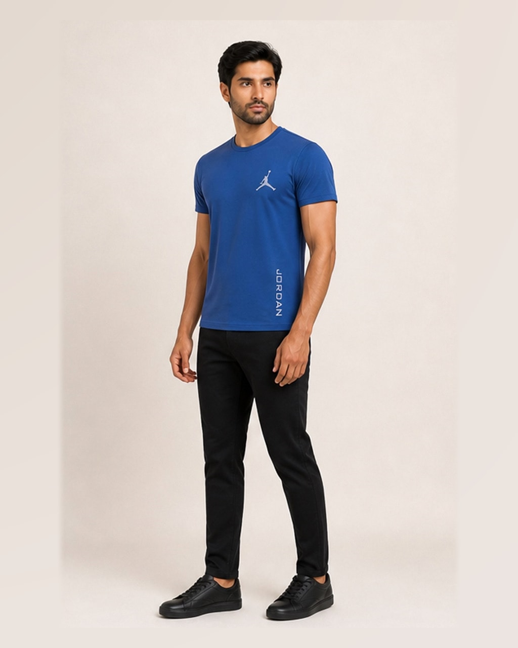 Reflective Logo Blue Dry Fit Tee side view