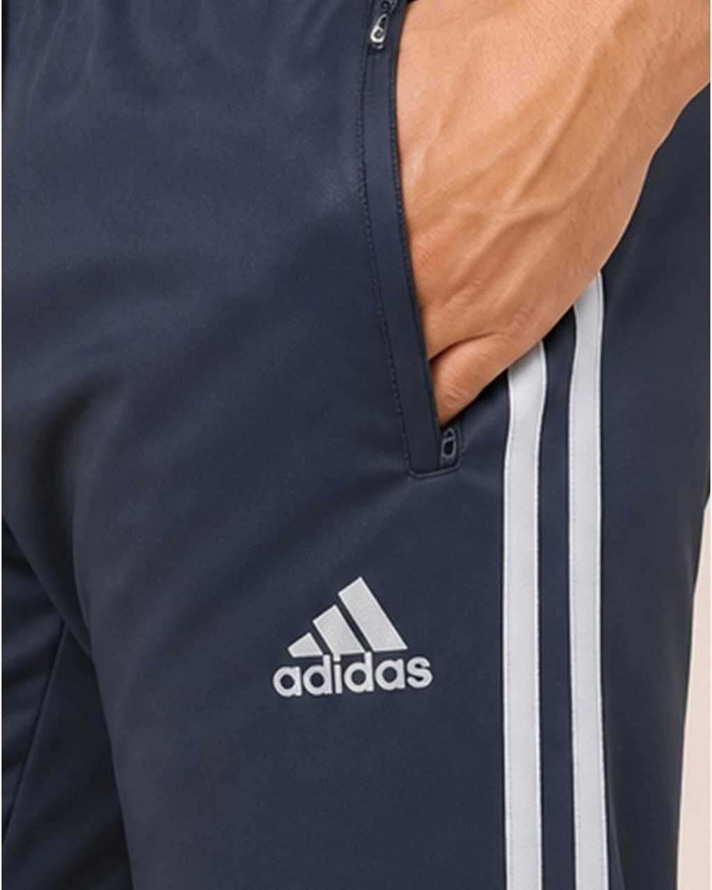 Reflector Logo Men Sports Gray Premium Trouser closeup view