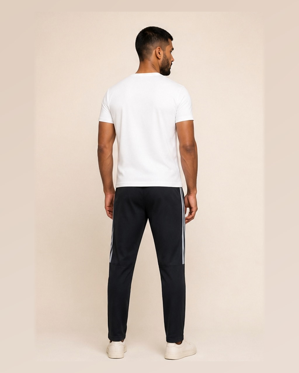 Reflector Logo Men Sports Black Premium Trouser — back view