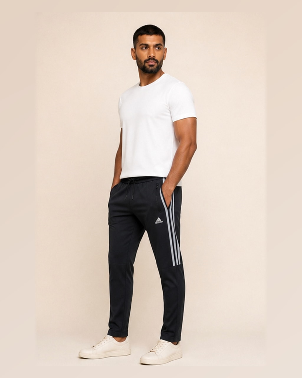 Reflector Logo Men Sports Black Premium Trouser side view