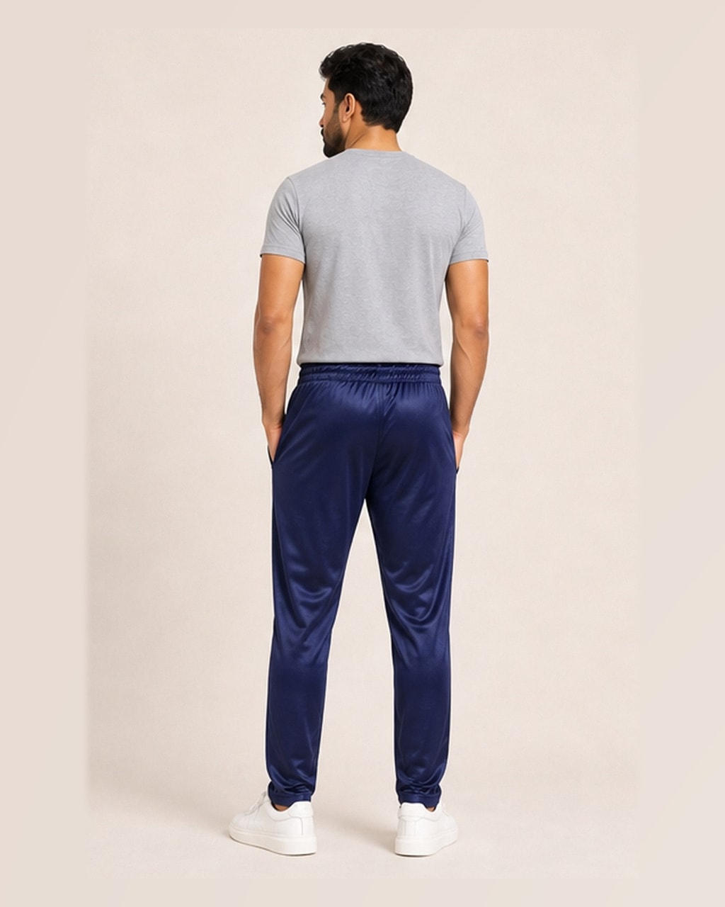 Reflector Logo Men Sports Blue Trouser – Sporty Style, Unmatched Performance — back view