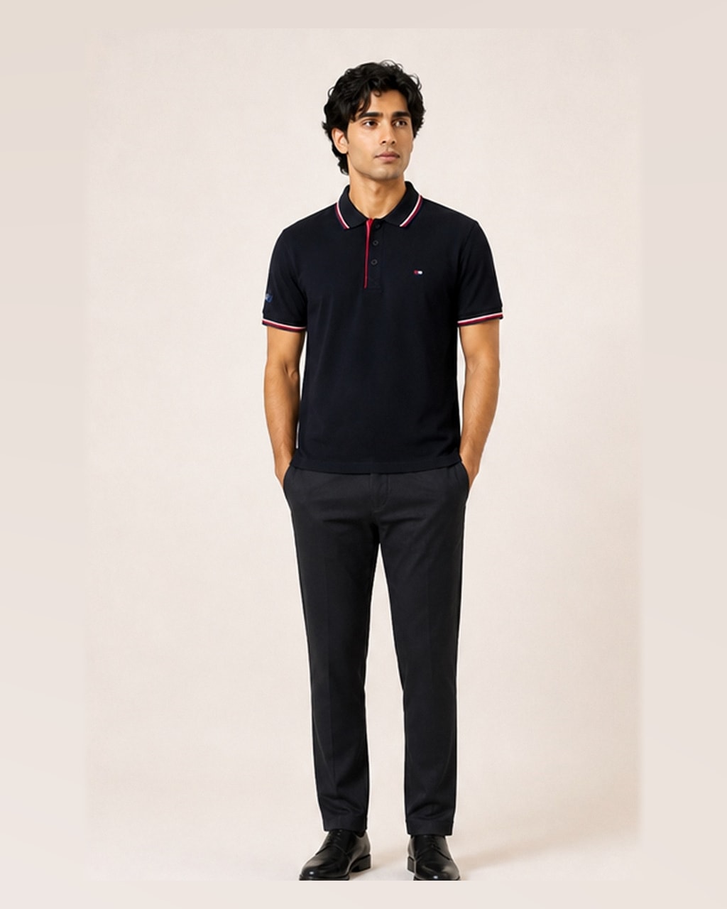 Tommy Premium Plain Black Polo T-Shirt for Men