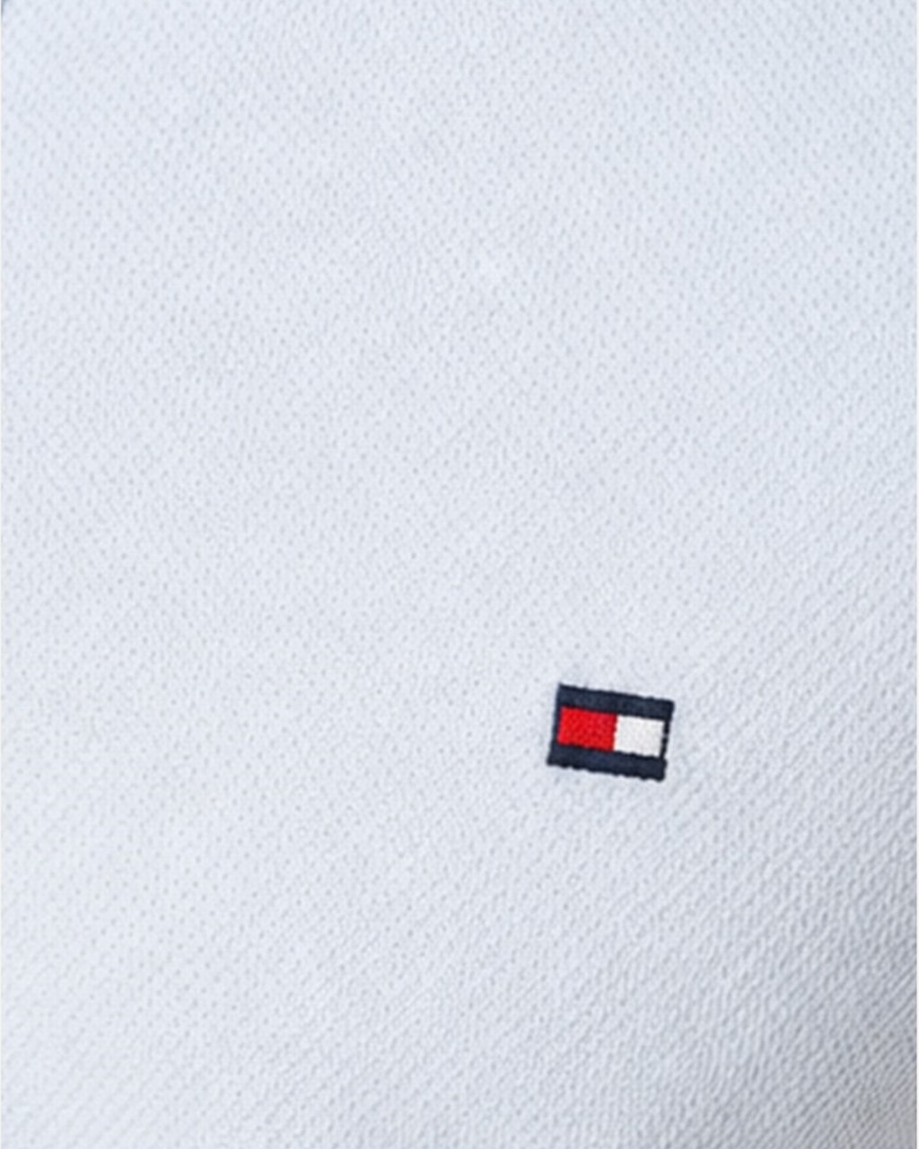 Tommy Premium Plain White Polo T-Shirt for Men closeup view