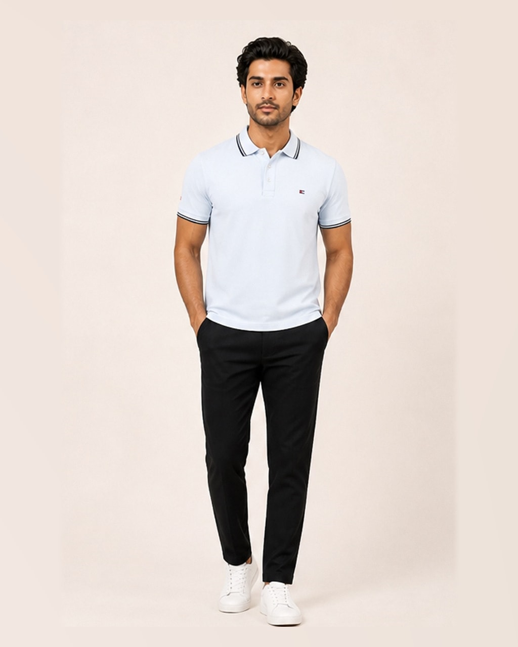 Tommy Premium Plain White Polo T-Shirt for Men