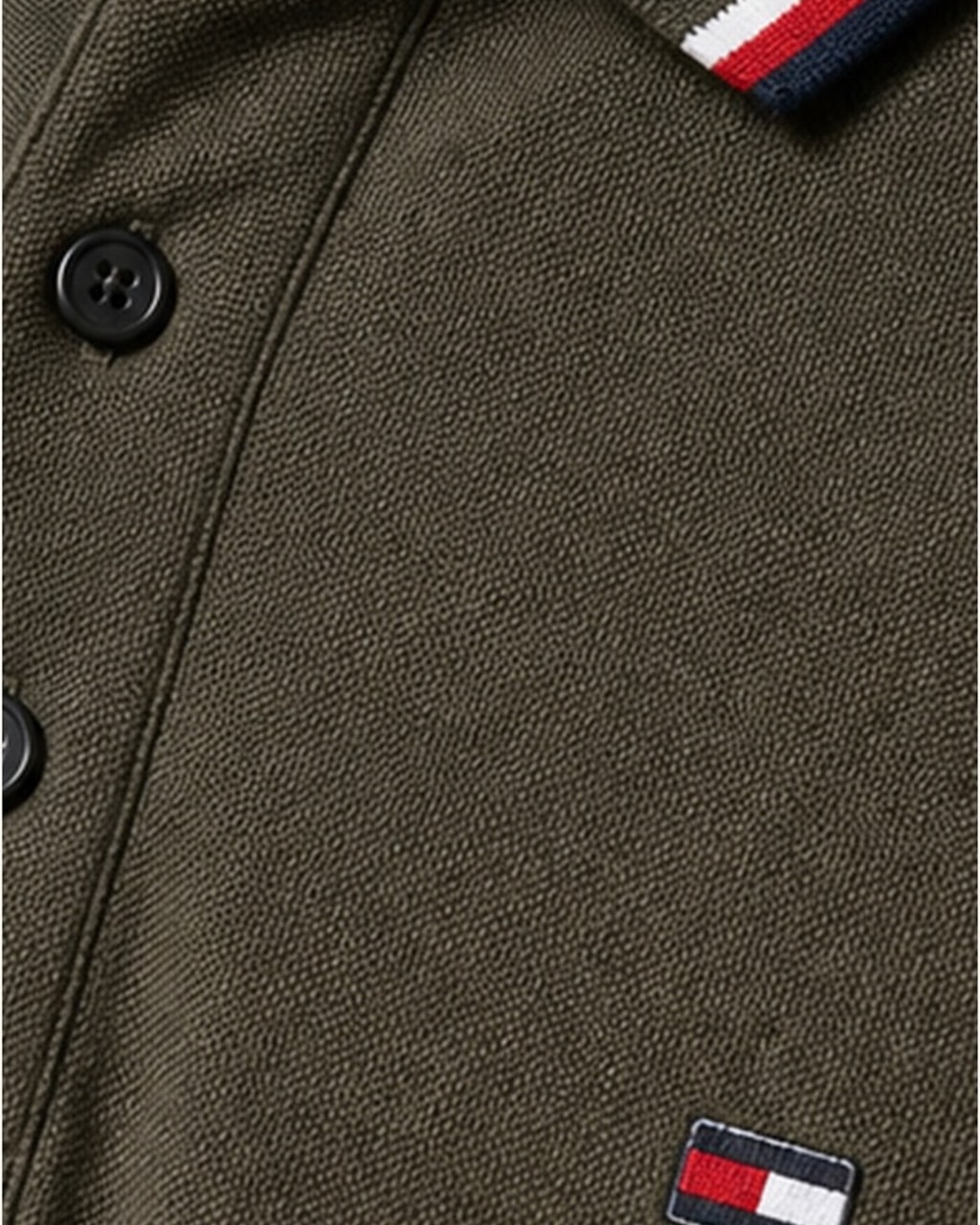 Tommy Premium Plain Charcoal Polo T-Shirt for Men closeup view