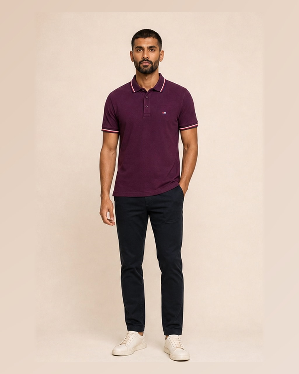 Tommy Premium Plain Maroon Polo T-Shirt for Men