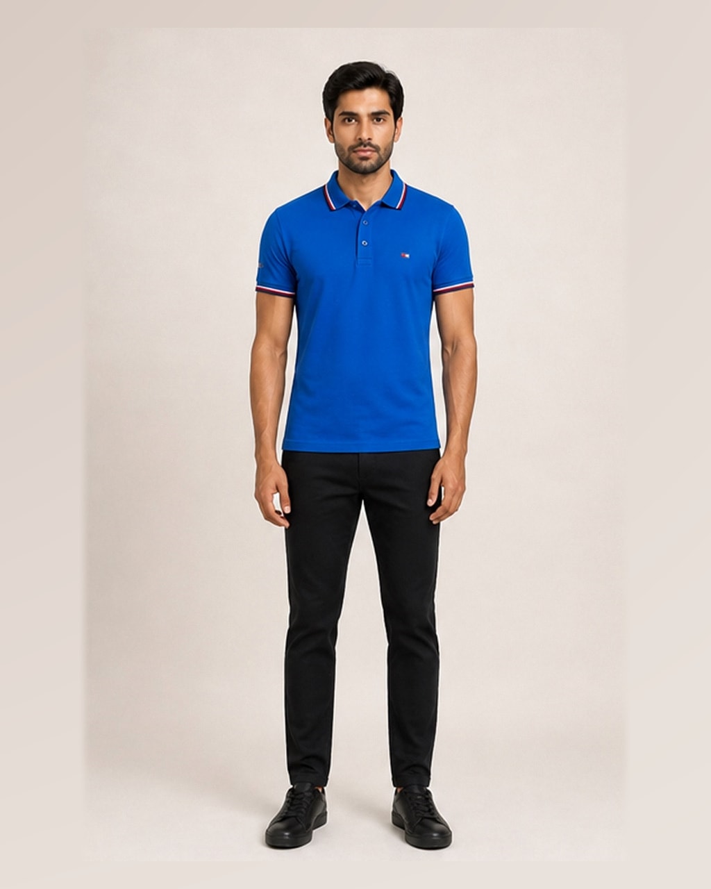 Tommy Premium Plain Tory Blue Polo T-Shirt for Men