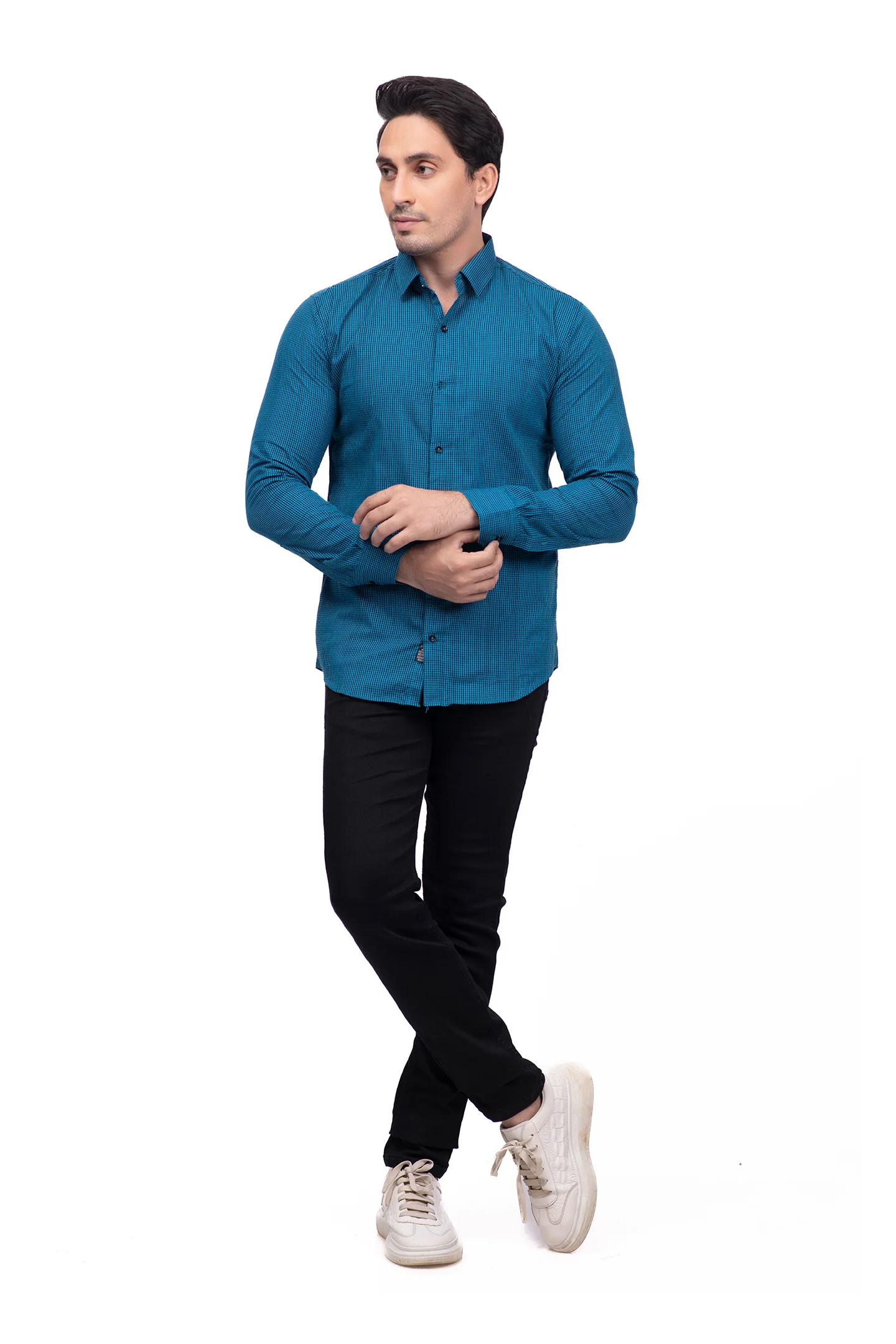 Chic Black and Blue Checks Shirt - Export Quality Fashion and Comfort Combined