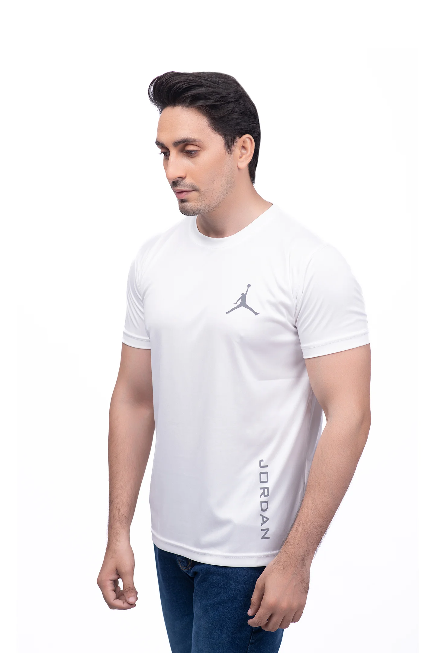 Reflective Logo White Dry Fit Tee - Image 3