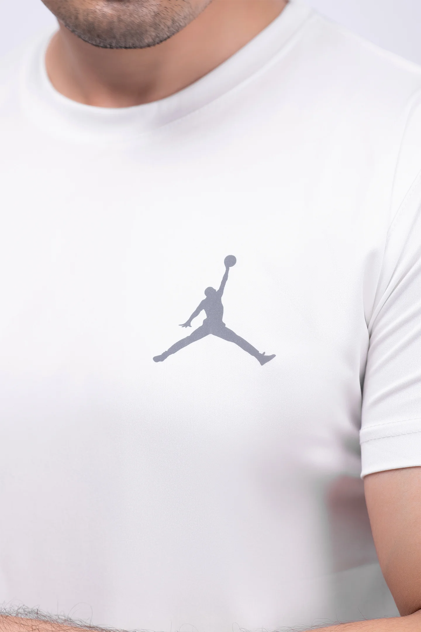 Reflective Logo White Dry Fit Tee - Image 5