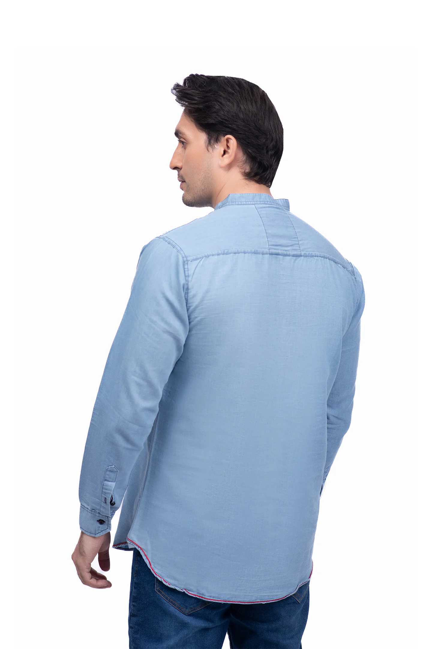 Men Sky Blue Straight Kurta - Embrace Style and Comfort! - Image 4