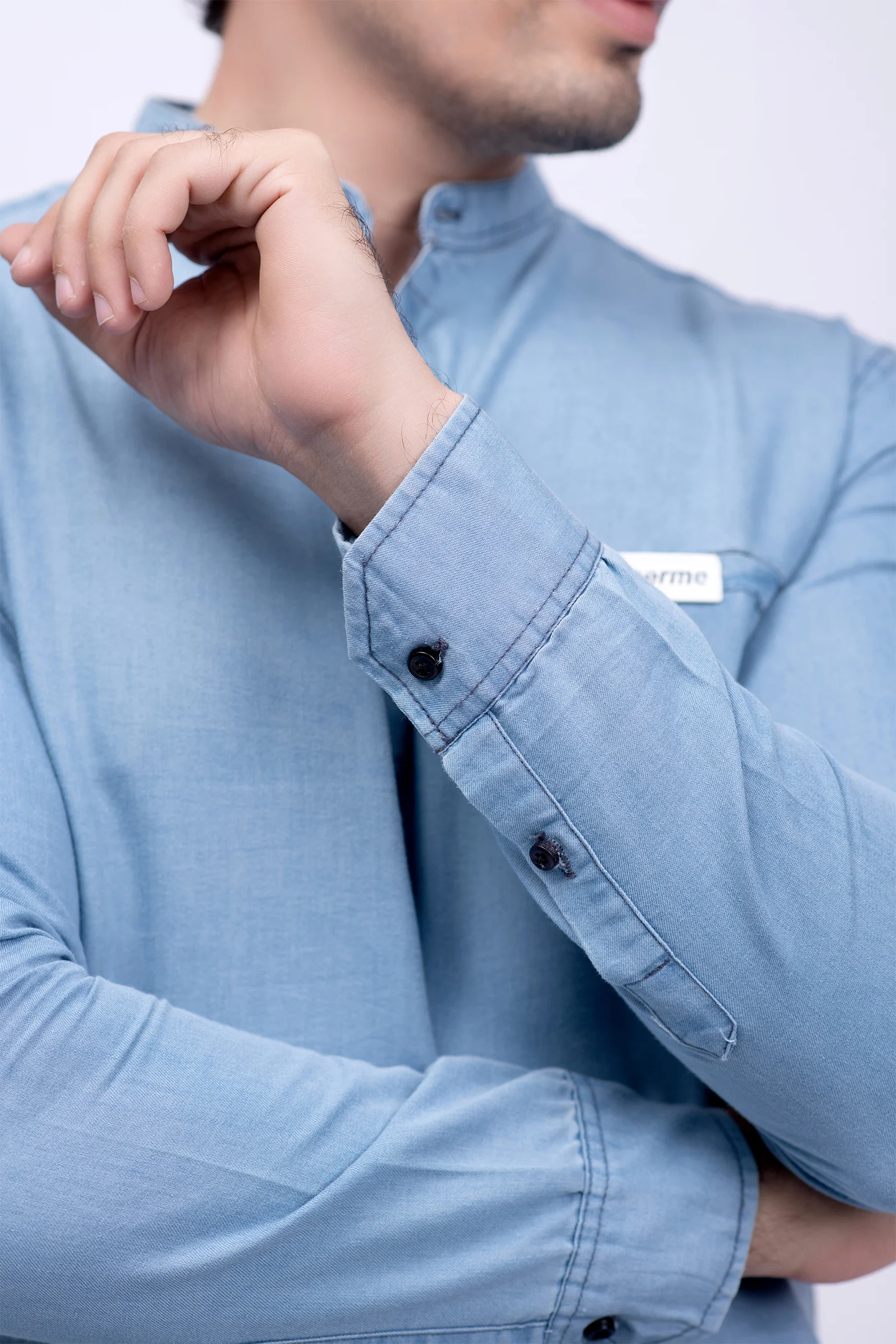 Men Sky Blue Straight Kurta - Embrace Style and Comfort! - Image 6