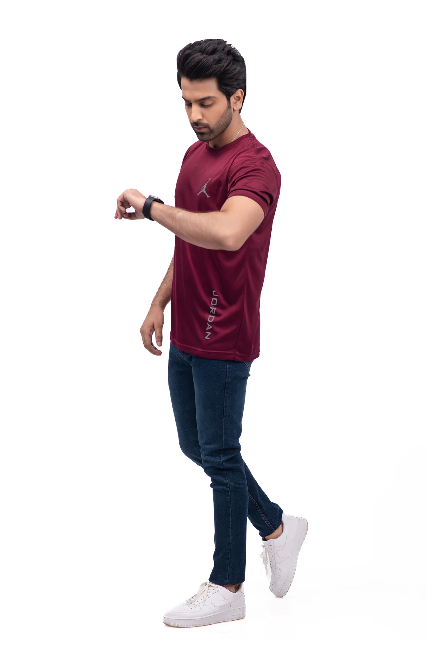 Reflective Logo Maroon Dry Fit Tee - Image 2