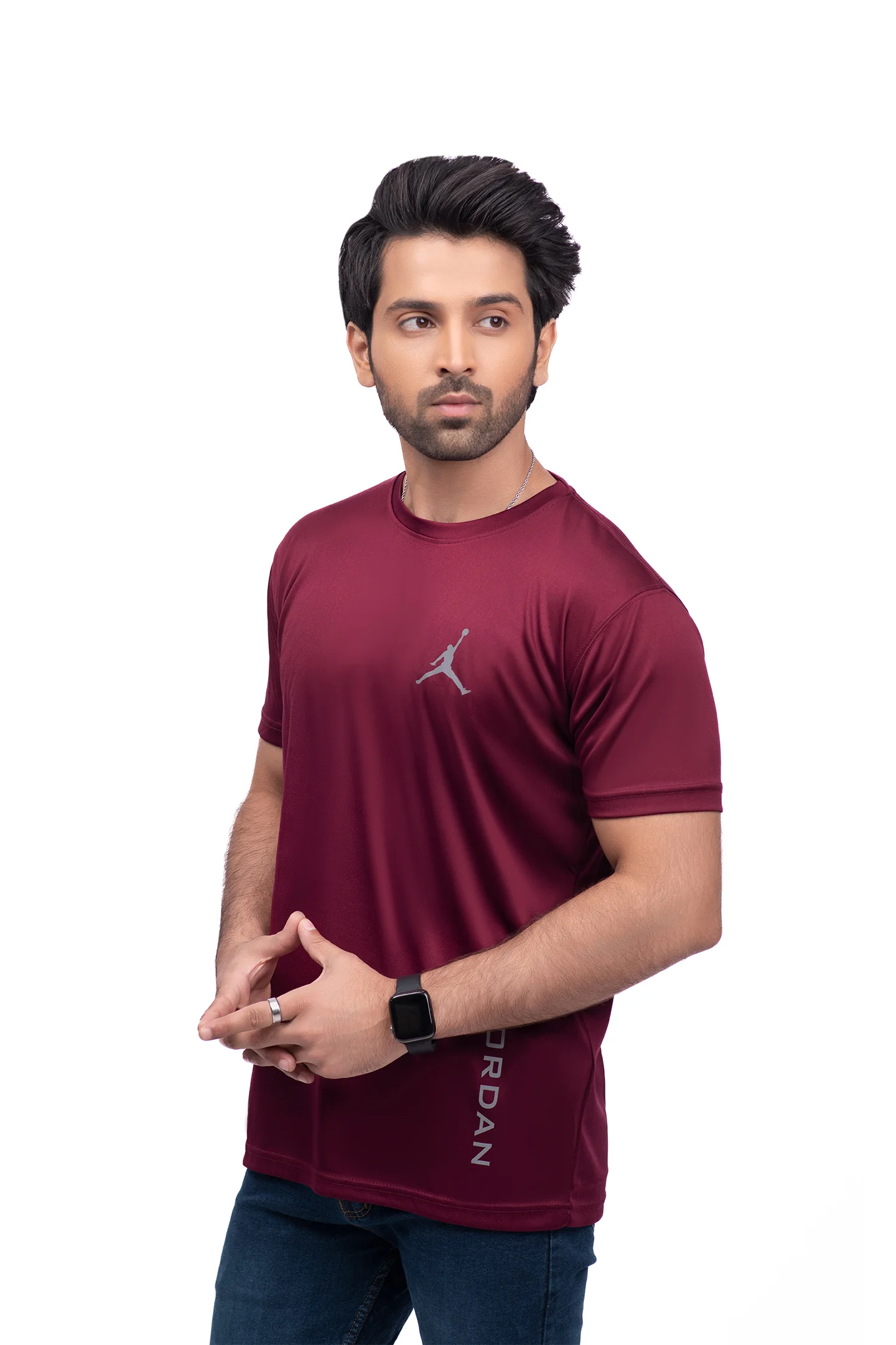 Reflective Logo Maroon Dry Fit Tee - Image 3