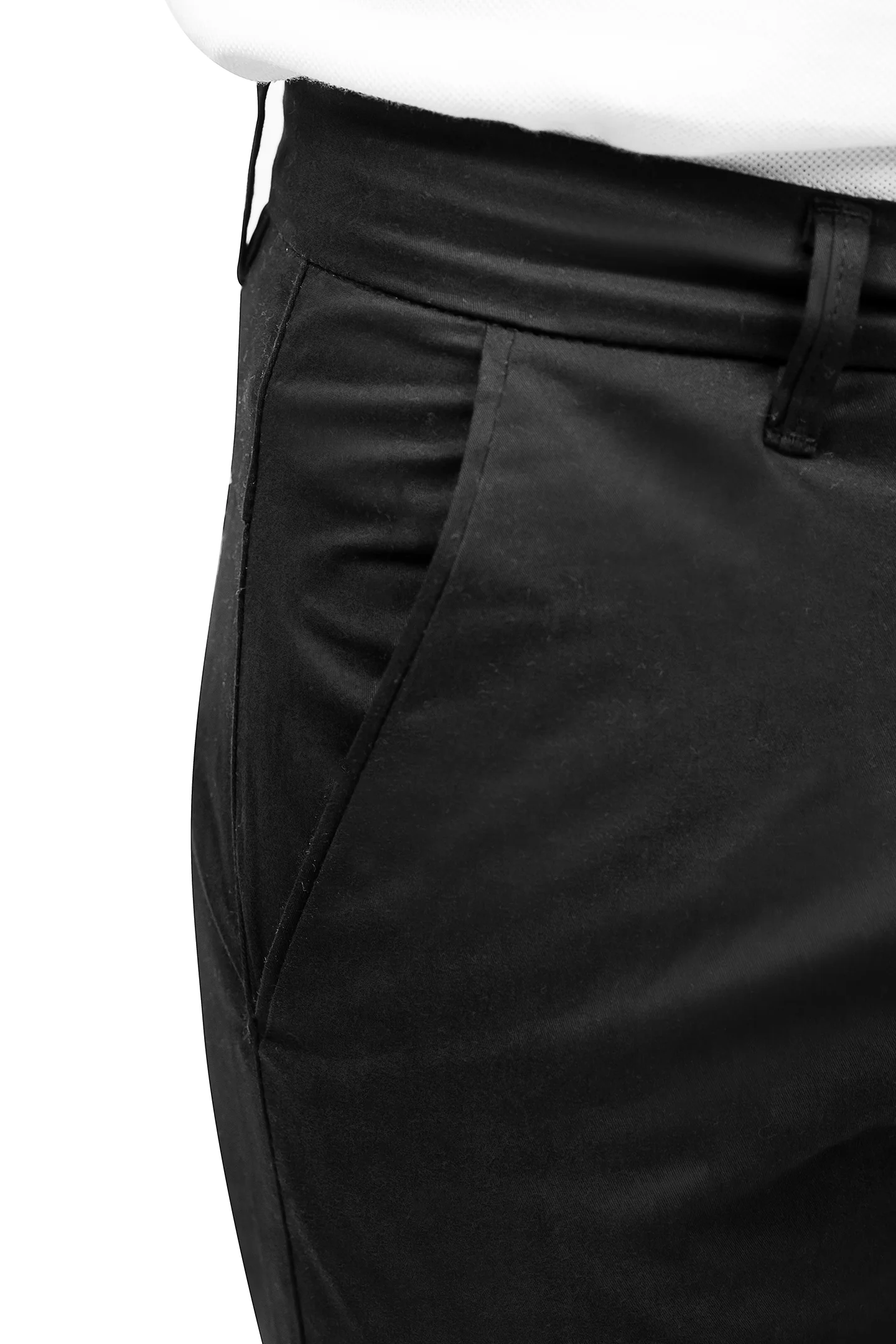 Trendy Men's Cotton Chinos Black Dress Pant - Image 4