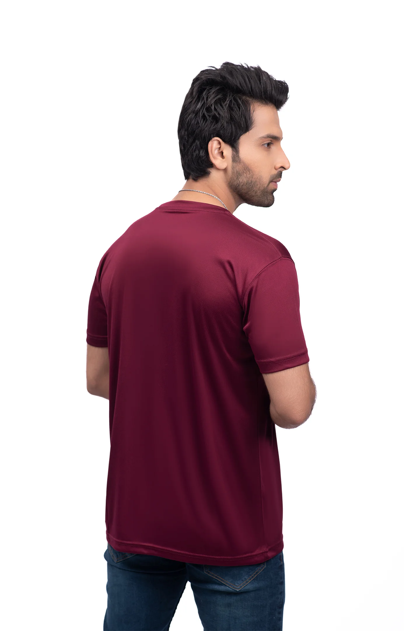 Reflective Logo Maroon Dry Fit Tee - Image 4